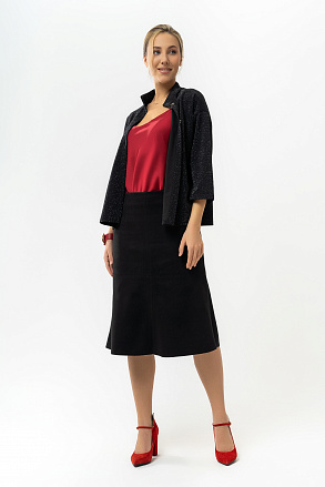 Юбка из замши черная